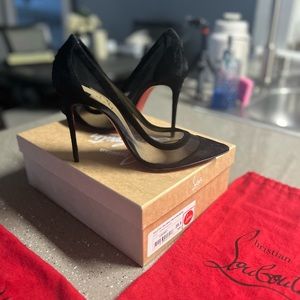 COPY - Authentic Christian Louboutin Galativi 100 Veau Velours/rete black size …